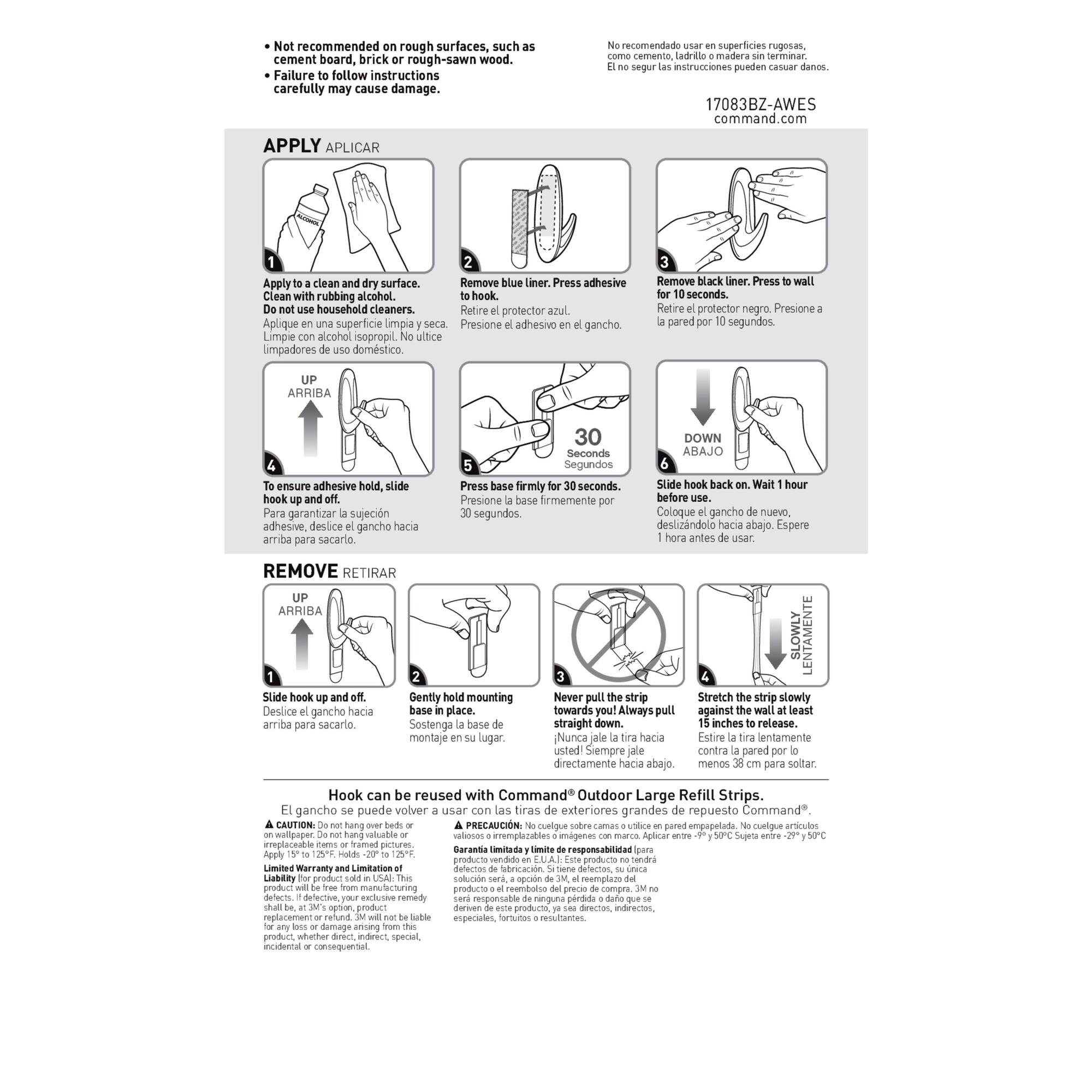 3M Command™ Outdoor Designer Hook with Foam Strips